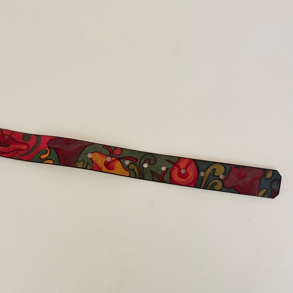 Unisex JON WYE Leather Floral Belt Western Retro Made in USA Men Women 46.5" - Picture 8 of 11